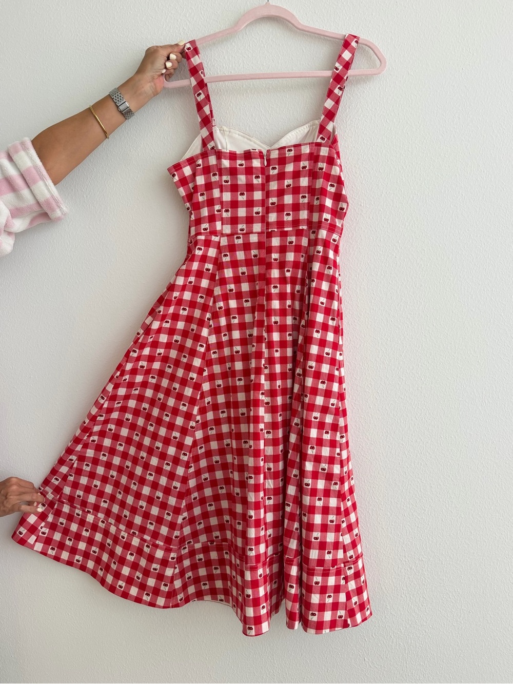 T.J.Maxx Red and White Gingham Midi Dress - Picture 2 of 3